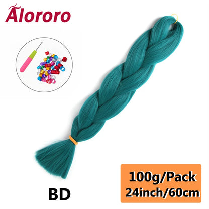 24 Inch Jumbo Braids for Hair Extensions Purple Synthetic Braiding Hair Accessories 100G/Pack Women DIY Hair for Crochet Braid