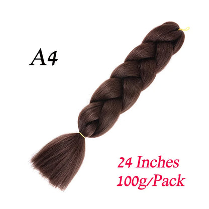 Synthetic Braiding Hair Pre Stretched Jumbo Braid Hair Extensions 24 inch  Kanekalon Hair For African Braids 100g