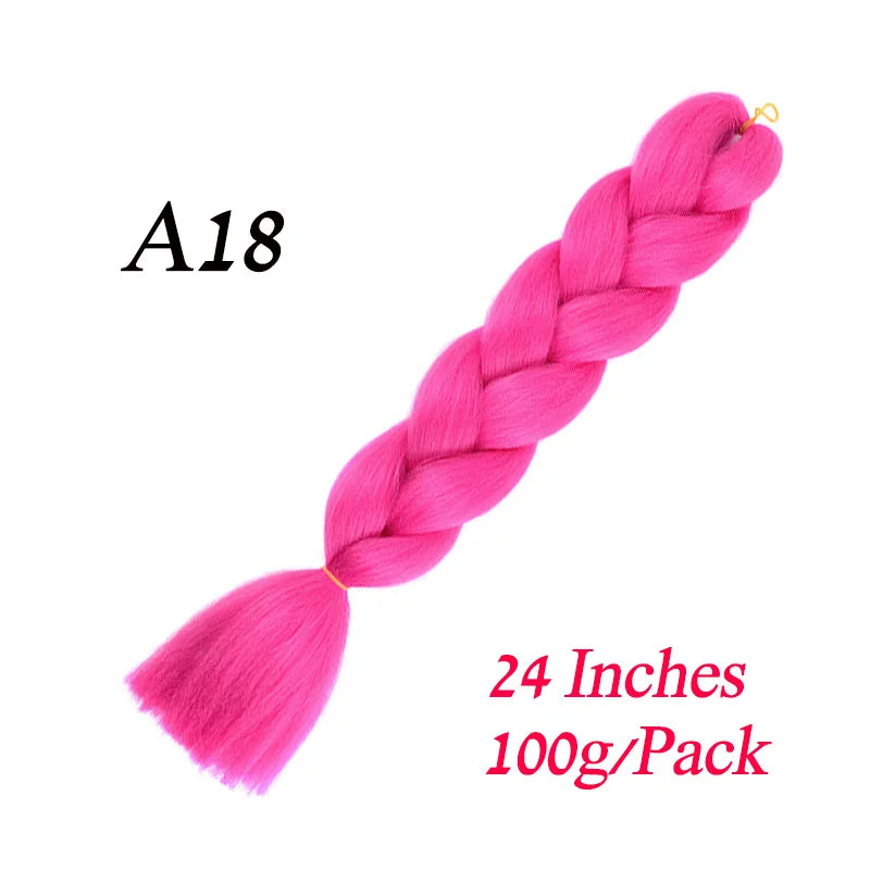 Synthetic Braiding Hair Pre Stretched Jumbo Braid Hair Extensions 24 inch  Kanekalon Hair For African Braids 100g