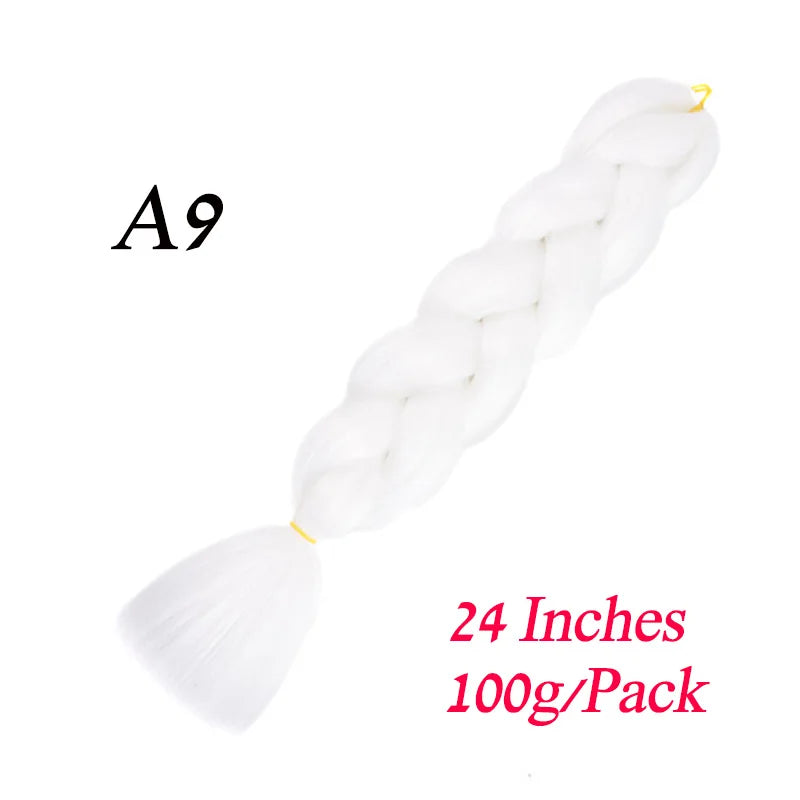 Synthetic Braiding Hair Pre Stretched Jumbo Braid Hair Extensions 24 inch  Kanekalon Hair For African Braids 100g
