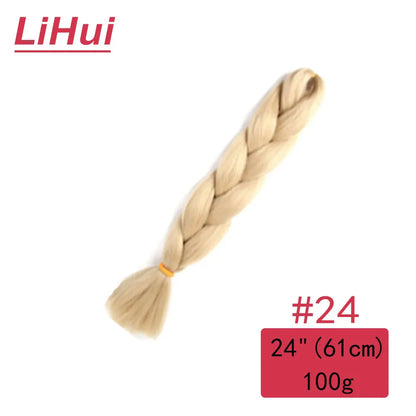 24 Inches Synthetic Braiding Hair Jumbo Braid Ombre Jumbo Hair Extension For Women DIY Hair Braids Purple Pink Yellow Gray