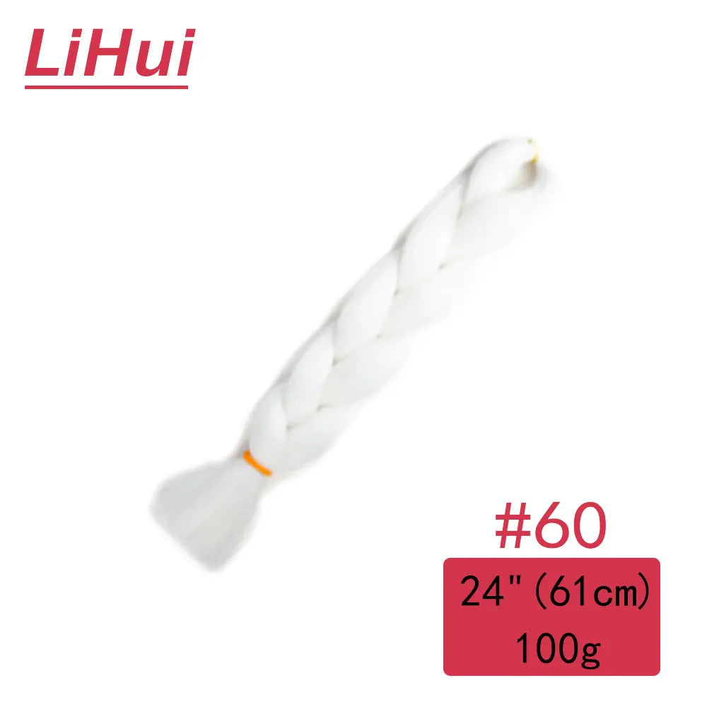 24 Inches Synthetic Braiding Hair Jumbo Braid Ombre Jumbo Hair Extension For Women DIY Hair Braids Purple Pink Yellow Gray