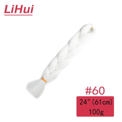 24 Inches Synthetic Braiding Hair Jumbo Braid Ombre Jumbo Hair Extension For Women DIY Hair Braids Purple Pink Yellow Gray