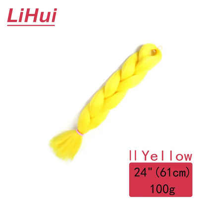 24 Inches Synthetic Braiding Hair Jumbo Braid Ombre Jumbo Hair Extension For Women DIY Hair Braids Purple Pink Yellow Gray