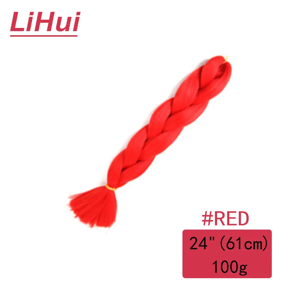 24 Inches Synthetic Braiding Hair Jumbo Braid Ombre Jumbo Hair Extension For Women DIY Hair Braids Purple Pink Yellow Gray