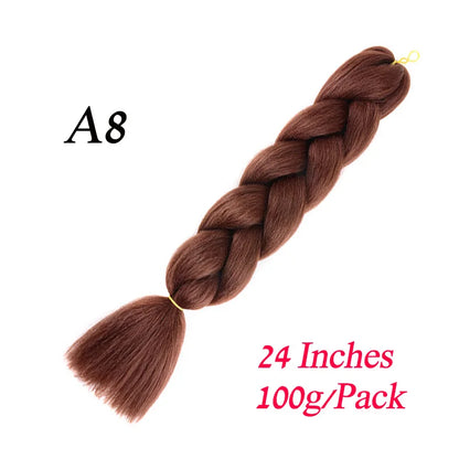 Synthetic Braiding Hair Pre Stretched Jumbo Braid Hair Extensions 24 inch  Kanekalon Hair For African Braids 100g