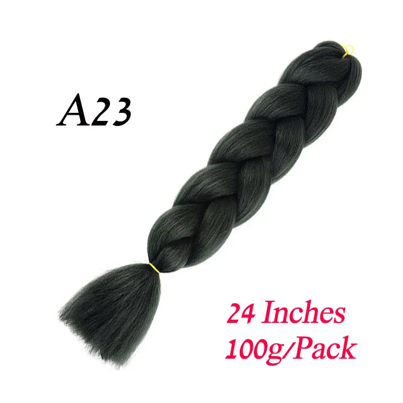 Synthetic Braiding Hair Pre Stretched Jumbo Braid Hair Extensions 24 inch  Kanekalon Hair For African Braids 100g