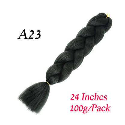 Synthetic Braiding Hair Pre Stretched Jumbo Braid Hair Extensions 24 inch  Kanekalon Hair For African Braids 100g