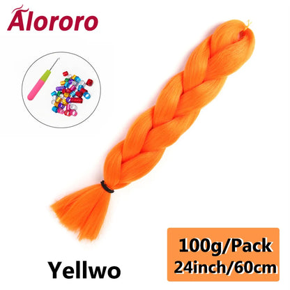 24 Inch Jumbo Braids for Hair Extensions Purple Synthetic Braiding Hair Accessories 100G/Pack Women DIY Hair for Crochet Braid