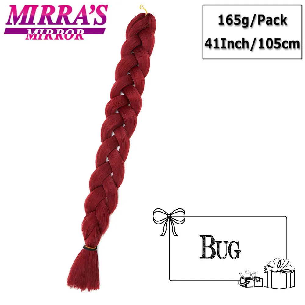 82 Inch Pure Color Jumbo Braiding Hair Extensions Synthetic Braids For Box Braid