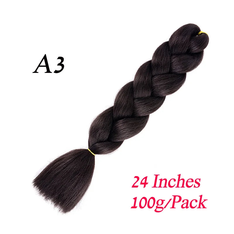 Synthetic Braiding Hair Pre Stretched Jumbo Braid Hair Extensions 24 inch  Kanekalon Hair For African Braids 100g