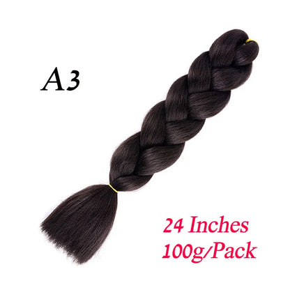 Synthetic Braiding Hair Pre Stretched Jumbo Braid Hair Extensions 24 inch  Kanekalon Hair For African Braids 100g