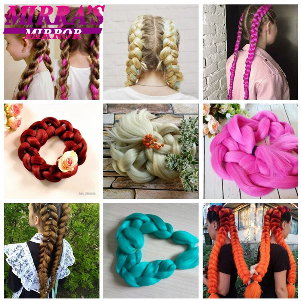 82 Inch Pure Color Jumbo Braiding Hair Extensions Synthetic Braids For Box Braid