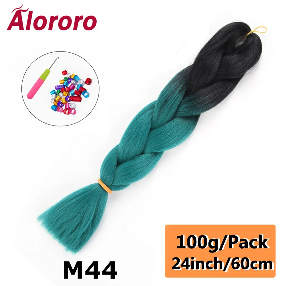 24 Inch Jumbo Braids for Hair Extensions Purple Synthetic Braiding Hair Accessories 100G/Pack Women DIY Hair for Crochet Braid