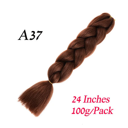 Synthetic Braiding Hair Pre Stretched Jumbo Braid Hair Extensions 24 inch  Kanekalon Hair For African Braids 100g
