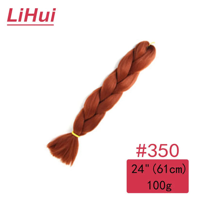 24 Inches Synthetic Braiding Hair Jumbo Braid Ombre Jumbo Hair Extension For Women DIY Hair Braids Purple Pink Yellow Gray