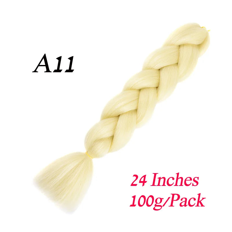 Synthetic Braiding Hair Pre Stretched Jumbo Braid Hair Extensions 24 inch  Kanekalon Hair For African Braids 100g