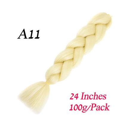 Synthetic Braiding Hair Pre Stretched Jumbo Braid Hair Extensions 24 inch  Kanekalon Hair For African Braids 100g
