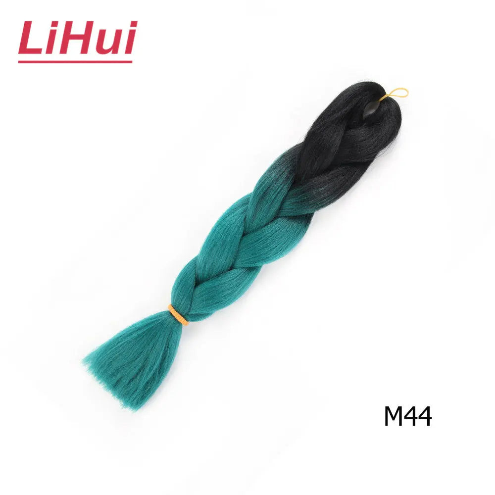 24 Inches Synthetic Braiding Hair Jumbo Braid Ombre Jumbo Hair Extension For Women DIY Hair Braids Purple Pink Yellow Gray