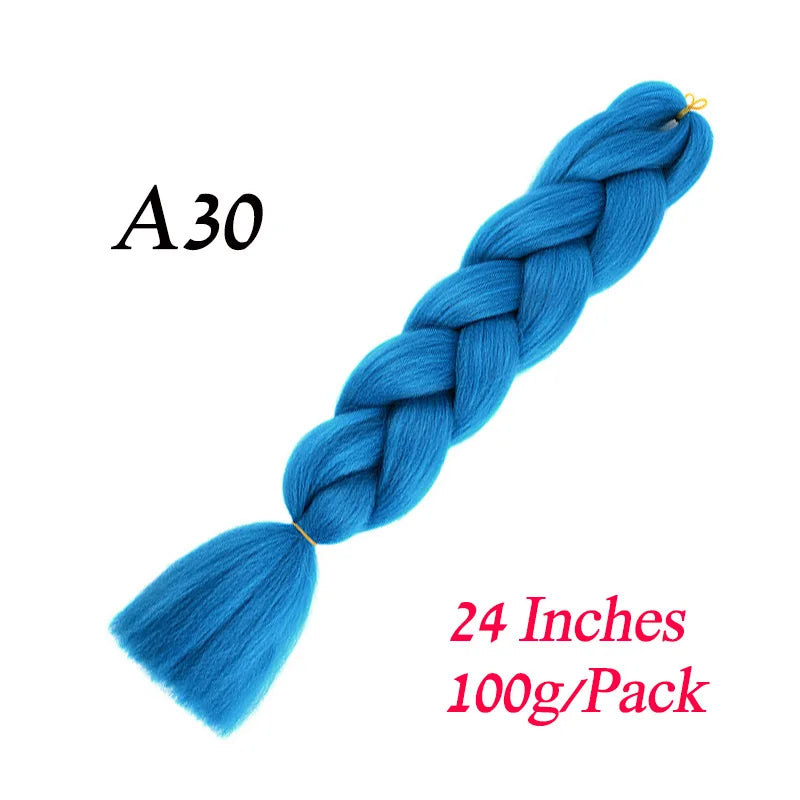 Synthetic Braiding Hair Pre Stretched Jumbo Braid Hair Extensions 24 inch  Kanekalon Hair For African Braids 100g
