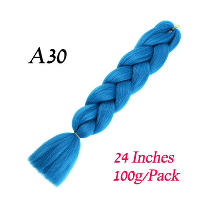 Synthetic Braiding Hair Pre Stretched Jumbo Braid Hair Extensions 24 inch  Kanekalon Hair For African Braids 100g