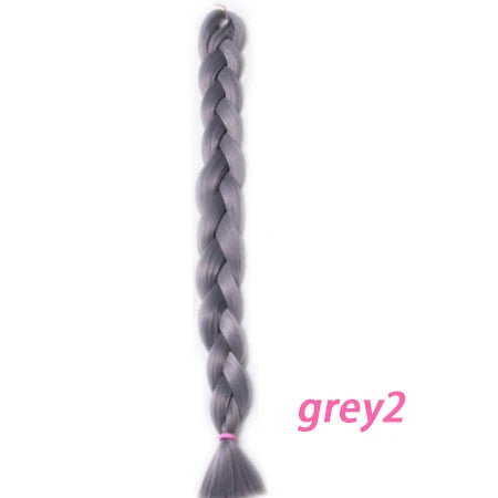Braiding Hair One Piece Synthetic 82 Inch Heat Fiber Braid 165g/Piece Black Pure Color Jumbo Braid Hair Extensions
