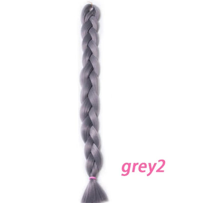 Braiding Hair One Piece Synthetic 82 Inch Heat Fiber Braid 165g/Piece Black Pure Color Jumbo Braid Hair Extensions
