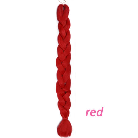Braiding Hair One Piece Synthetic 82 Inch Heat Fiber Braid 165g/Piece Black Pure Color Jumbo Braid Hair Extensions