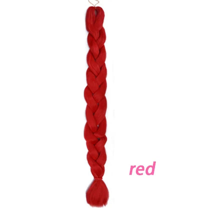 Braiding Hair One Piece Synthetic 82 Inch Heat Fiber Braid 165g/Piece Black Pure Color Jumbo Braid Hair Extensions