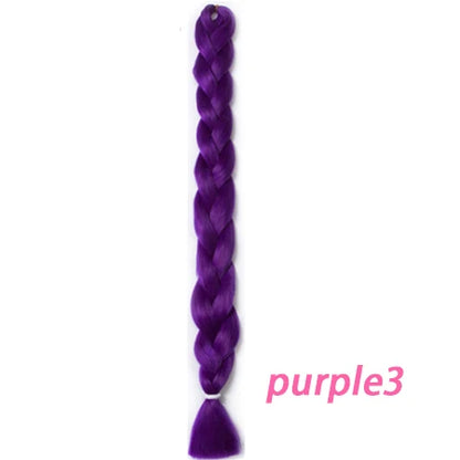 Braiding Hair One Piece Synthetic 82 Inch Heat Fiber Braid 165g/Piece Black Pure Color Jumbo Braid Hair Extensions