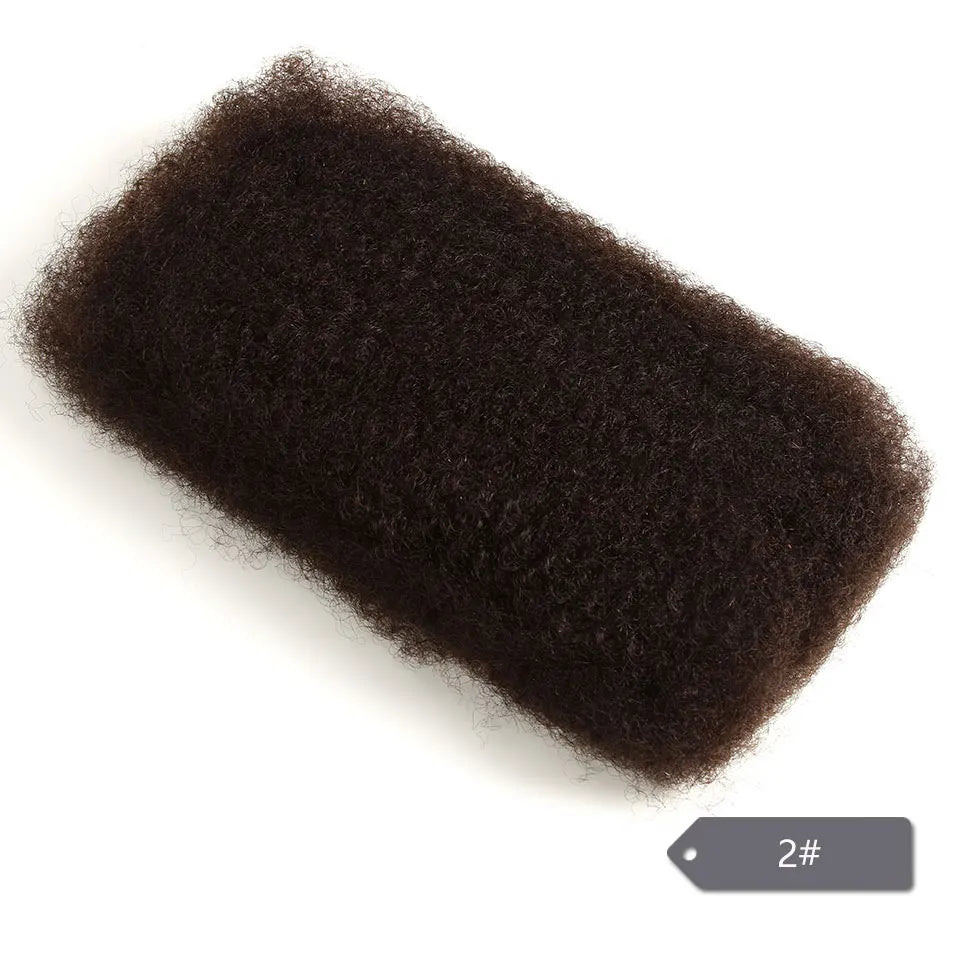 Afro Kinky Bulk Human Hair Extensions Natural Black/Brown Lightweight For Braiding