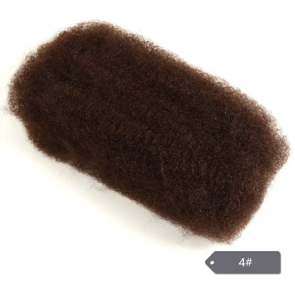 Afro Kinky Bulk Human Hair Extensions Natural Black/Brown Lightweight For Braiding