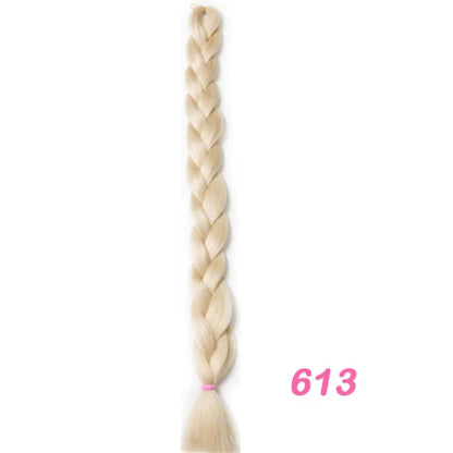 Braiding Hair One Piece Synthetic 82 Inch Heat Fiber Braid 165g/Piece Black Pure Color Jumbo Braid Hair Extensions