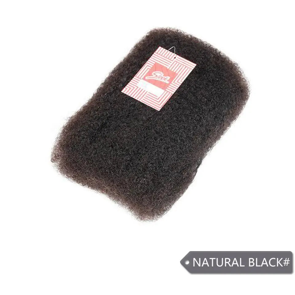 Afro Kinky Bulk Human Hair Extensions Natural Black/Brown Lightweight For Braiding