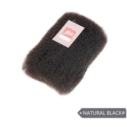 Afro Kinky Bulk Human Hair Extensions Natural Black/Brown Lightweight For Braiding