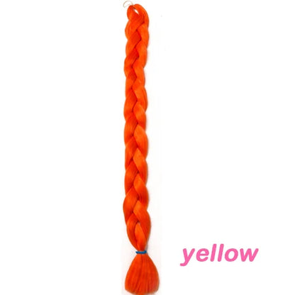 Braiding Hair One Piece Synthetic 82 Inch Heat Fiber Braid 165g/Piece Black Pure Color Jumbo Braid Hair Extensions