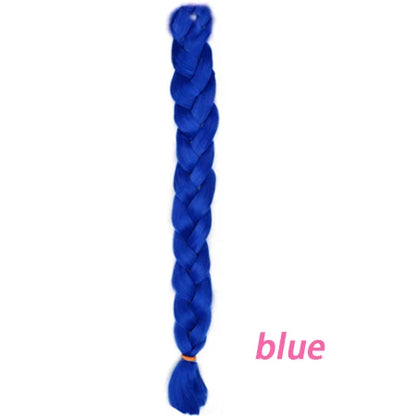 Braiding Hair One Piece Synthetic 82 Inch Heat Fiber Braid 165g/Piece Black Pure Color Jumbo Braid Hair Extensions