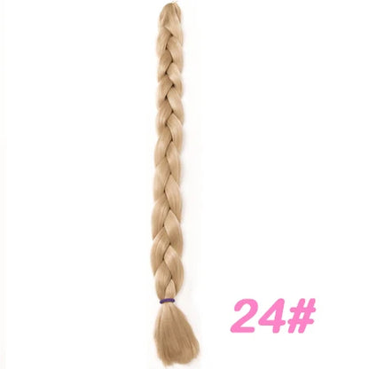 Braiding Hair One Piece Synthetic 82 Inch Heat Fiber Braid 165g/Piece Black Pure Color Jumbo Braid Hair Extensions
