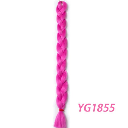 Braiding Hair One Piece Synthetic 82 Inch Heat Fiber Braid 165g/Piece Black Pure Color Jumbo Braid Hair Extensions
