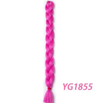 Braiding Hair One Piece Synthetic 82 Inch Heat Fiber Braid 165g/Piece Black Pure Color Jumbo Braid Hair Extensions