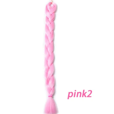 Braiding Hair One Piece Synthetic 82 Inch Heat Fiber Braid 165g/Piece Black Pure Color Jumbo Braid Hair Extensions