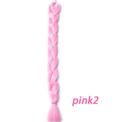 Braiding Hair One Piece Synthetic 82 Inch Heat Fiber Braid 165g/Piece Black Pure Color Jumbo Braid Hair Extensions