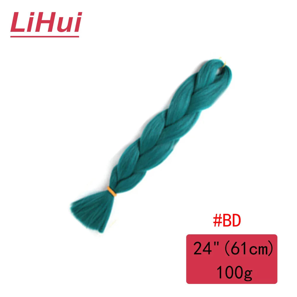 24 Inches Synthetic Braiding Hair Jumbo Braid Ombre Jumbo Hair Extension For Women DIY Hair Braids Purple Pink Yellow Gray