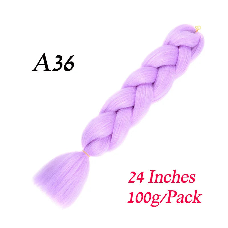Synthetic Braiding Hair Pre Stretched Jumbo Braid Hair Extensions 24 inch  Kanekalon Hair For African Braids 100g
