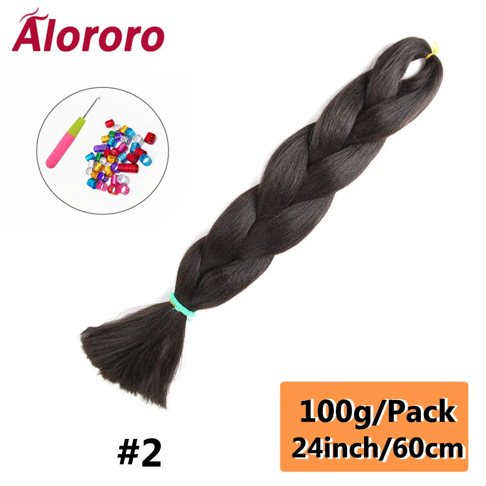 24 Inch Jumbo Braids for Hair Extensions Purple Synthetic Braiding Hair Accessories 100G/Pack Women DIY Hair for Crochet Braid