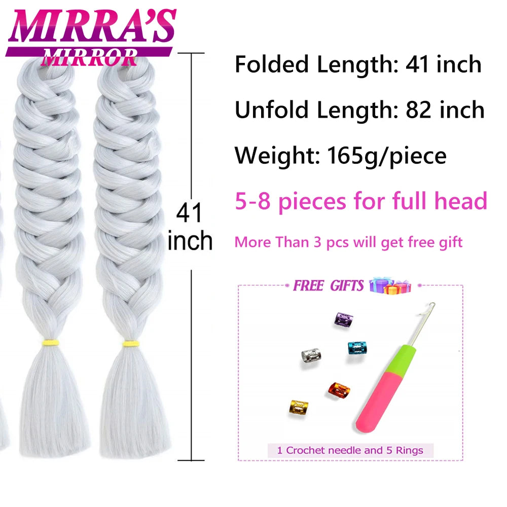 82 Inch Pure Color Jumbo Braiding Hair Extensions Synthetic Braids For Box Braid