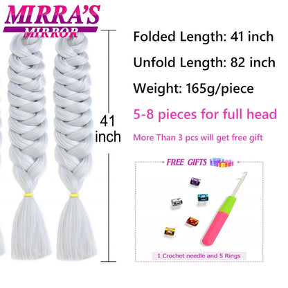 82 Inch Pure Color Jumbo Braiding Hair Extensions Synthetic Braids For Box Braid