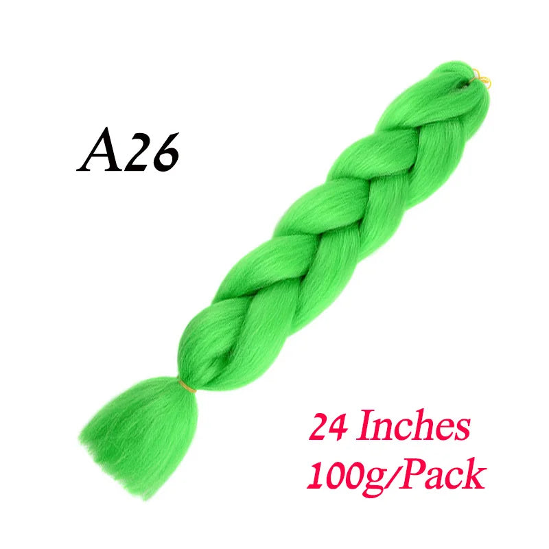 Synthetic Braiding Hair Pre Stretched Jumbo Braid Hair Extensions 24 inch  Kanekalon Hair For African Braids 100g