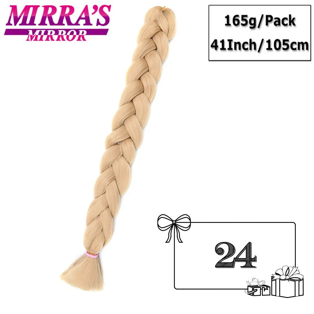 82 Inch Pure Color Jumbo Braiding Hair Extensions Synthetic Braids For Box Braid