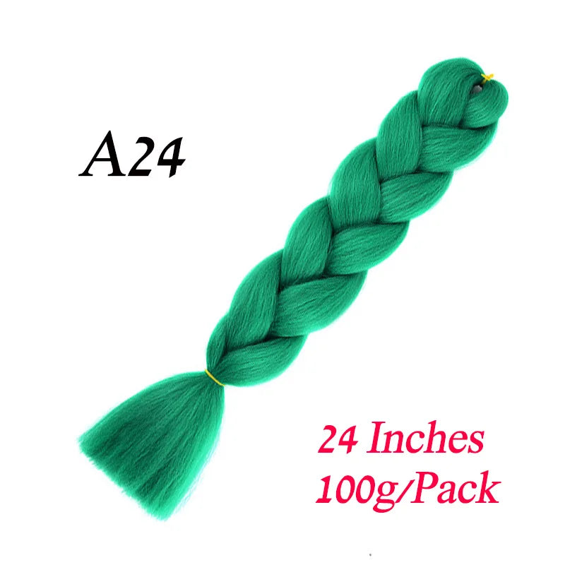 Synthetic Braiding Hair Pre Stretched Jumbo Braid Hair Extensions 24 inch  Kanekalon Hair For African Braids 100g